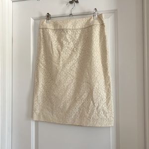 Talbots white lace skirt